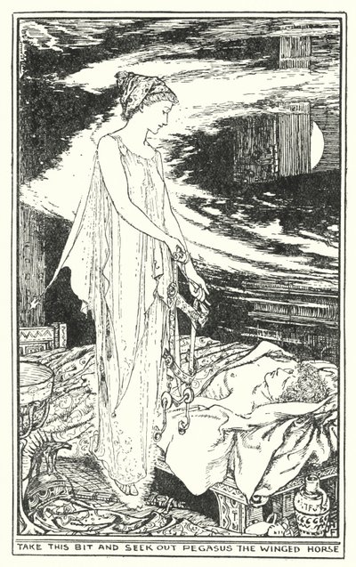 Prendi questo morso e cerca Pegaso il cavallo alato (litografia) da Henry Justice Ford