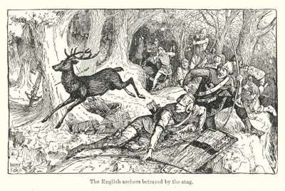 Gli arcieri inglesi traditi dal cervo (litografia) da Henry Justice Ford