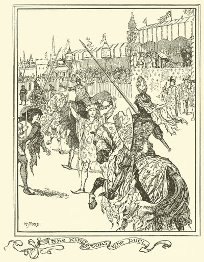 Il Re Ferma il Duello (incisione) da Henry Justice Ford