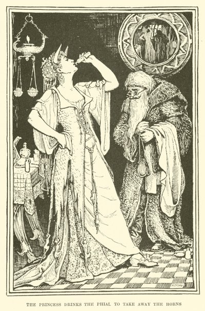 La principessa beve la fiala per togliere le corna da Henry Justice Ford