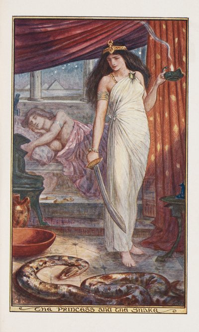 La principessa e il serpente, illustrazione da The Brown Fairy Book di Andrew Laing, 1904 da Henry Justice Ford