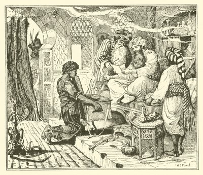 La storia del Califfo Cicogna (incisione) da Henry Justice Ford