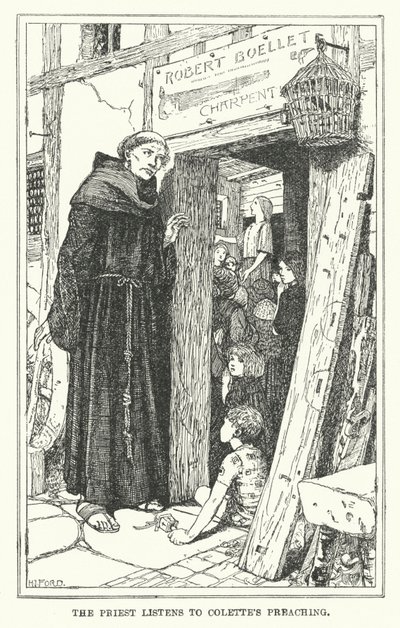 Il prete ascolta la predica di Colette da Henry Justice Ford