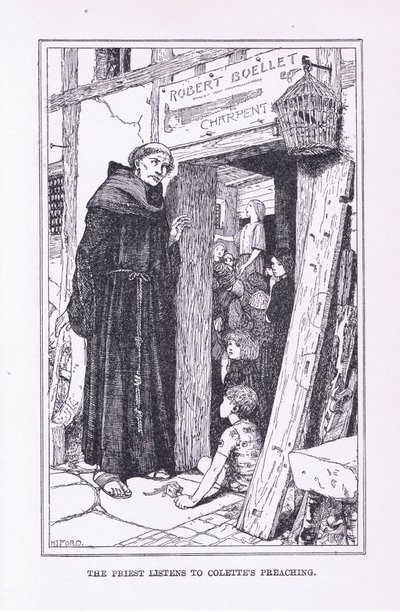 Il prete ascolta la predica di Coletta, 1912 da Henry Justice Ford