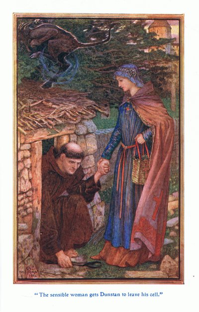 La donna sensata fa uscire Dunstan dalla sua cella, 1912 da Henry Justice Ford