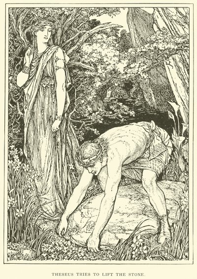 Teseo cerca di sollevare la pietra da Henry Justice Ford