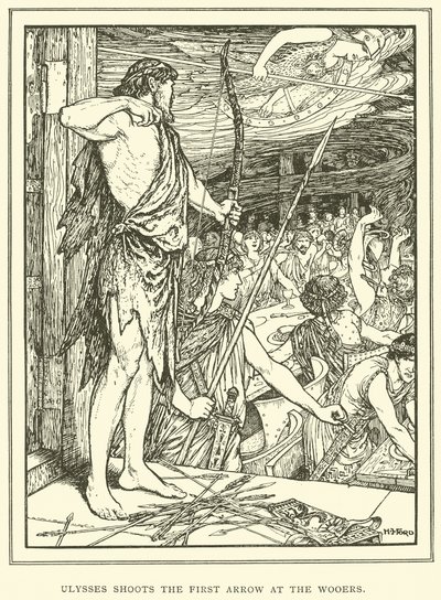 Ulisse scocca la prima freccia ai pretendenti da Henry Justice Ford