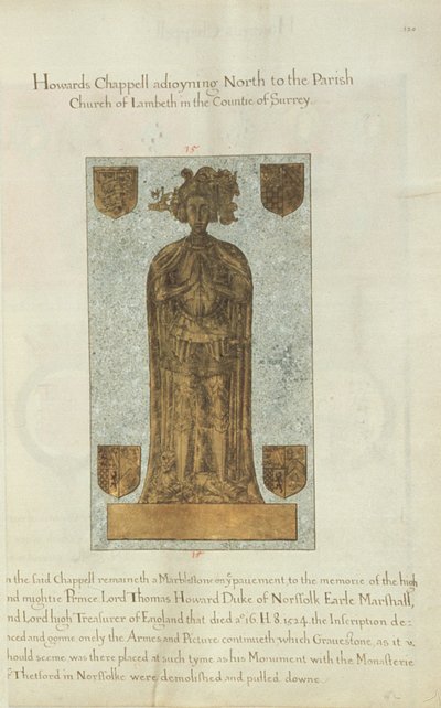 Lapide di marmo di Lord Thomas Howard Duca di Norfolk, 1637 da Henry Lilly