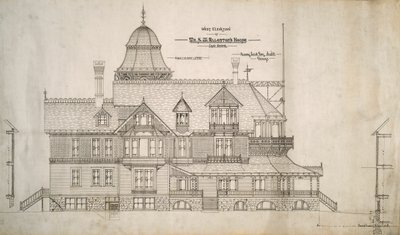 Casa per il signor S.W. Allerton, Lago di Ginevra, Wisconsin: Elevazione ovest da Henry Lord Gay