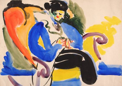 Calligrafico #2 Donna su sedia, 1914-1918 da Henry Lyman Saÿen
