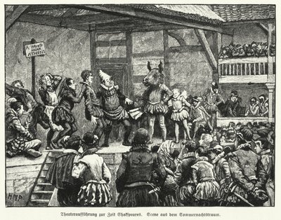 Rappresentazione della commedia Sogno di una notte di mezza estate di William Shakespeare durante la vita del drammaturgo da Henry Marriott (after) Paget