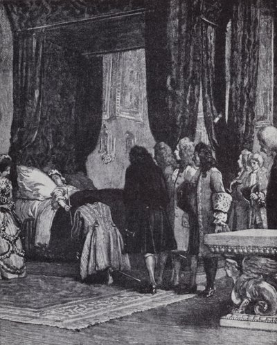 La regina Anna sul letto di morte nomina il Duca di Shrewsbury come Lord Tesoriere da Henry Marriott (after) Paget