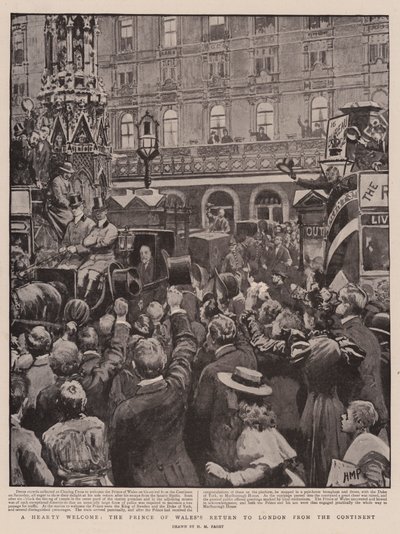 Un caloroso benvenuto, il ritorno del Principe di Galles a Londra dal continente da Henry Marriott Paget