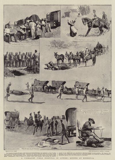 Un ospedale da campo della Yeomanry in azione, scene a Roodeval da Henry Marriott Paget