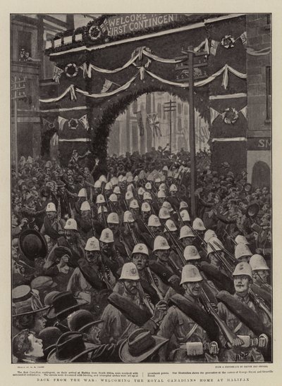 Ritorno dalla guerra, accogliendo i Royal Canadians a Halifax da Henry Marriott Paget