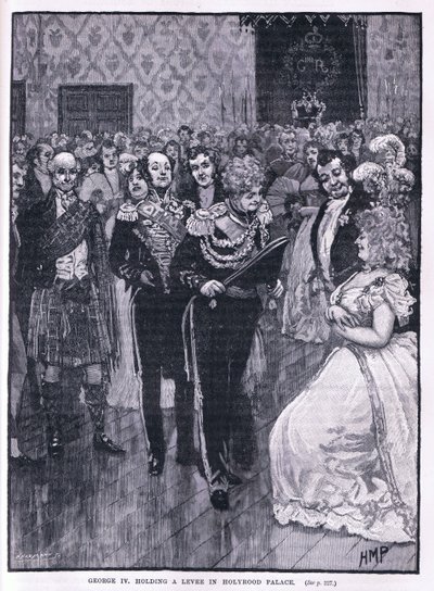 Giorgio IV che tiene un ricevimento a Holyrood Palace, 1822 da Henry Marriott Paget