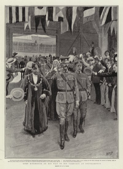 Lord Kitchener sulla strada per la sua carrozza a Southampton da Henry Marriott Paget