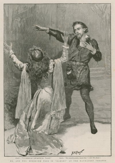 Mr e Mrs Beerbohm Tree in Amleto al Teatro Haymarket da Henry Marriott Paget