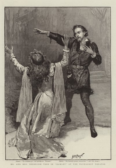Il signor e la signora Beerbohm Tree in Amleto al Haymarket Theatre da Henry Marriott Paget