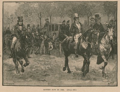 Rotten Row, Hyde Park, Londra, nel 1830 da Henry Marriott Paget