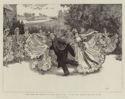 Scena dal secondo atto del Vicar of Bray al Savoy Theatre, il Pas de Cinq da Henry Marriott Paget