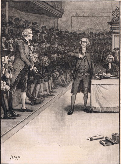 Scena alla Camera dei Comuni: rottura tra Burke e Fox AD 1791 da Henry Marriott Paget