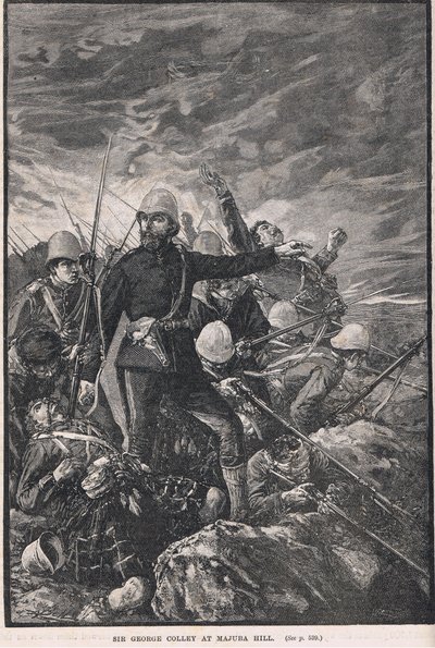 Sir George Colley a Majuba Hill, illustrazione da 