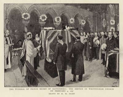 Il funerale del principe Enrico di Battenberg, il servizio nella chiesa di Whippingham il 4 febbraio 1896 da Henry Marriott Paget
