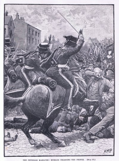 Il massacro di Peterloo: gli ussari che caricano la folla AD 1819 da Henry Marriott Paget