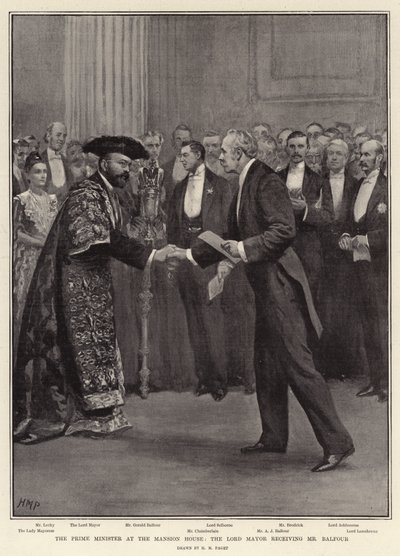 Il Primo Ministro alla Mansion House, il Lord Mayor riceve il signor Balfour da Henry Marriott Paget