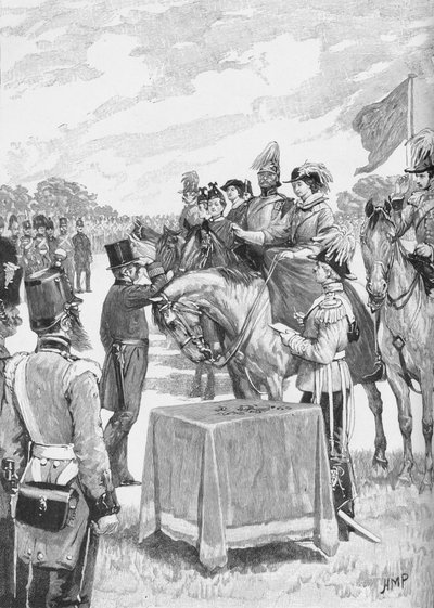 La regina presiede alla prima distribuzione della Victoria Cross, c. 1890 da Henry Marriott Paget