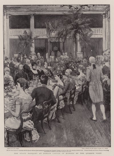 Il banchetto di stato al Castello di Dublino in onore della visita della Regina da Henry Marriott Paget