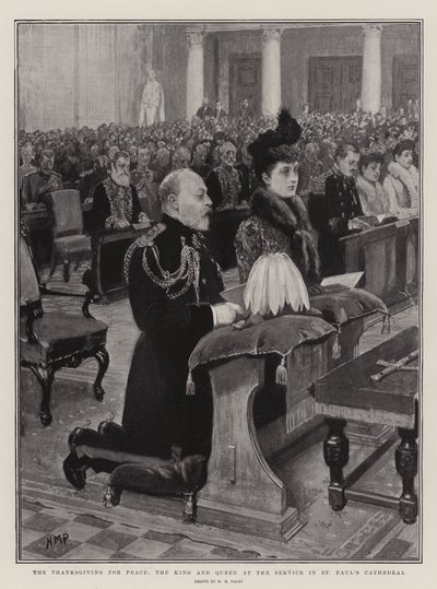 Il ringraziamento per la pace, il re e la regina al servizio nella Cattedrale di San Paolo da Henry Marriott Paget