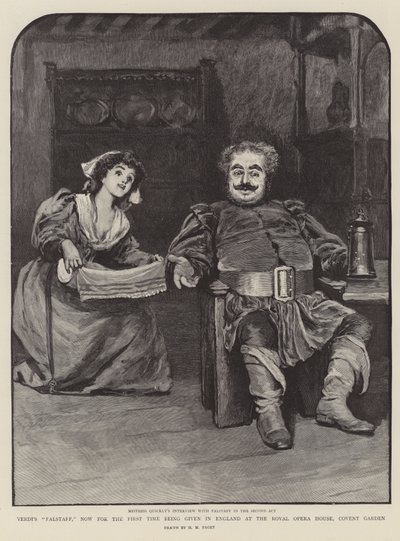 Il Falstaff di Verdi, ora per la prima volta in Inghilterra al Royal Opera House, Covent Garden da Henry Marriott Paget