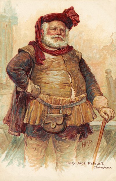 Il personaggio comico di William Shakespeare Sir John Falstaff (stampa) da Henry Marriott Paget