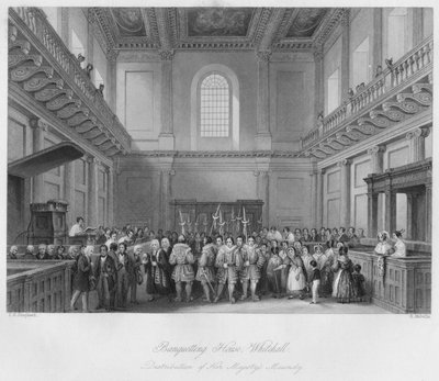 Banqueting House, Whitehall. Distribuzione del Maundy di Sua Maestà da Henry Melville
