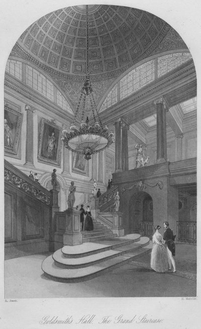 Goldsmiths Hall. La grande scala da Henry Melville