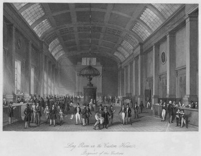 Sala lunga nella Dogana. Pagamento delle dogane da Henry Melville