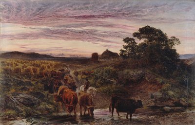 Bovini che guadano un ruscello da Henry Moore