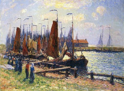 Il porto di Volendam, Olanda, 1900 da Henry Moret
