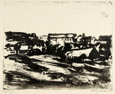 Paesaggio collinare con case da Henry Nielsen