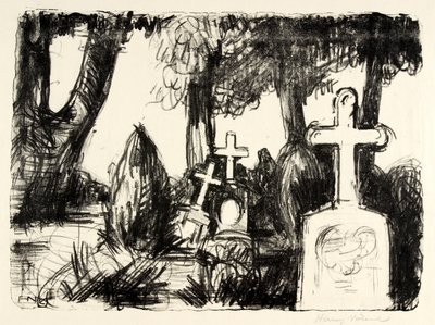 Cimitero con tre tombe da Henry Nielsen