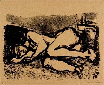 Modello femminile sdraiato da Henry Nielsen