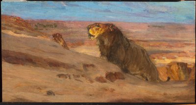 Leoni nel deserto da Henry Ossawa Tanner