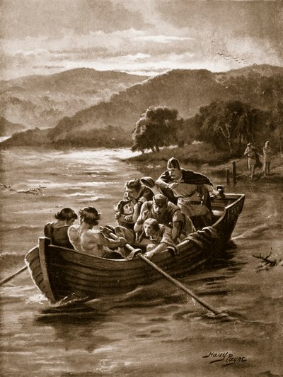 I figli di Elfwald annegati nel Windermere, illustrazione da 