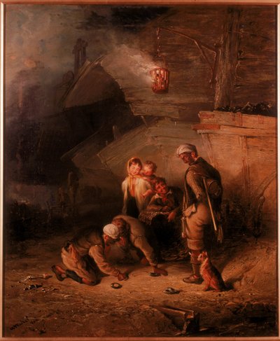 Minatori che giocano a quoits da Henry Perlee Parker