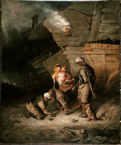 Minatori che giocano a quoits da Henry Perlee Parker