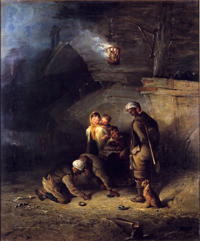 Minatori che giocano a quoits da Henry Perlee Parker