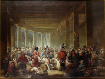 Il vecchio mercato del pesce, Sandhill, Newcastle upon Tyne da Henry Perlee Parker
