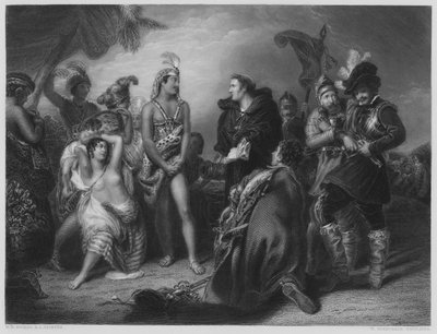 Spagnoli e Peruviani, dal quadro nella Galleria Vernon (incisione) da Henry Perronet (after) Briggs